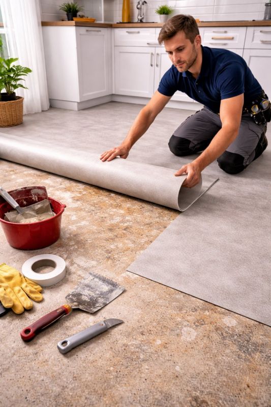 Linoleum Floor Installation in Russia, OH